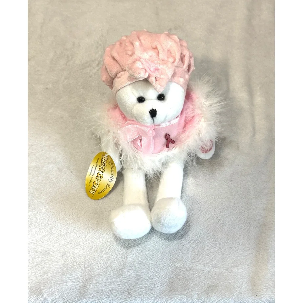 Chantilly Lane Brite Spots Hope Musical Bear I Hope You Dance Pink Ribbon 11 in
